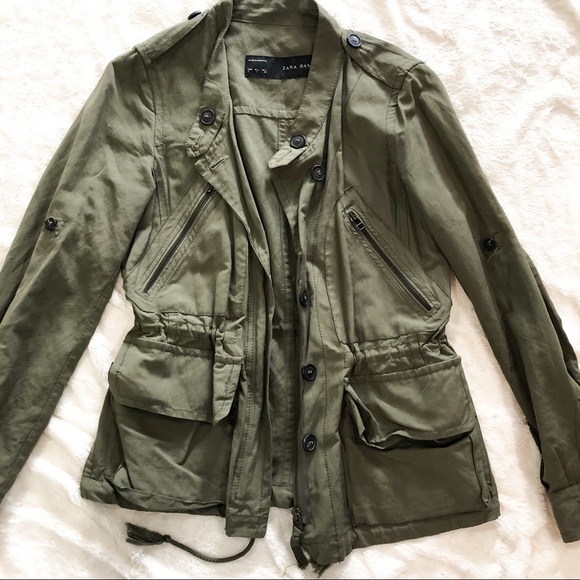 Zara Green Military Jacket - Picture 2 of 6
